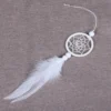 Dream Catcher Car Mini Pure White Feather Wind Chimes Wall Hanging Decor Handmade Catcher Feather Pendant Decoration - Image 2
