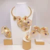 Hot Selling Flower Jewelry Set Original 24K Gold Plated Women's Necklace Jewelry Set High Quality Fashion Banquet Set - Image 3
