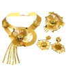 Zhuerrui Flower Choker Jewelry Sets Brass Italian Brand Gold Plated Fashion Jewelry Set Date Party Favors Jewellery Sets NH00047 - Image 3
