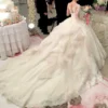 Hot Sale Dubai Crystal Flowers Ball Gown Wedding Dresses 2021 New Long Sleeve Muslim Lace Appliques Wedding Gowns Bridal Dress - Image 2