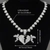 Wholesale Hip Hop Iced Out Angel Heart Pendant Heart Link Chain for Men Women Charm Fashion Jewelry - Image 5