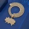 Wholesale Hip Hop Iced Out BOM Letter Pendant with Cuban Link Chain for Men Women Cool Street Accessory - Image 5