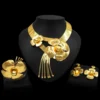 Zhuerrui Flower Choker Jewelry Sets Brass Italian Brand Gold Plated Fashion Jewelry Set Date Party Favors Jewellery Sets NH00047 - Image 6
