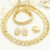 Fashion Bridal Dubai Gold Color Jewelry Sets for Women Costume Necklace Earrings Nigerian Wedding African Jewellery Set - Image 2