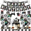 New Game On Theme Party Disposable Tableware Cup Plate Napkin Tablecloth Video Game Controller Birthday Balloon Banner Decor - Image 25