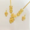 Luxury 9999 24k Real Gold Versatile Luxury Hollow Maple Leaf Necklace Earrings Wedding Bride - Image 5