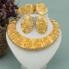 Dubai Big Jewelry Set Design for Women Wedding Bride Necklace Brazili Gold Plated Collor Earrings Bracelet Ring for Party Gift - Image 12