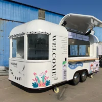 Small Food Trailers Fully Equipped Coffe Cart Foodtruck Trailer Mobile Cafe Food Truck With Full Kitchen