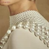 TopQueen VG68 Popular Women Pearl Shawl Necklaces Body Chain Sexy DIY Beaded Neck Chain Decoration Necklaces for Women Vintage - Image 2