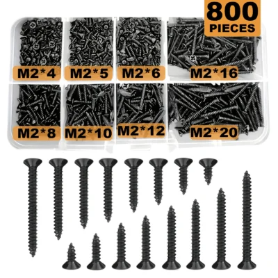 [:en]M2 black Flat Head Cross Carbon Steel Self-Tapping Screw 800Pcs, Suitable For Home Improvement, DIY Engineering, Electronic Prod[:ar]M2 black Flat Head Cross Carbon Steel Self-Tapping Screw 800Pcs, Suitable For Home Improvement, DIY Engineering, Electronic Prod[:]
