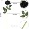 12 PCS Artificial Flowers Roses Silk Flowers Fake Long Stem Artificial Black Roses for Home Party Halloween Decorations - Image 3