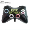 New Game On Theme Party Disposable Tableware Cup Plate Napkin Tablecloth Video Game Controller Birthday Balloon Banner Decor - Image 13