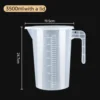 1PC Clear Graduated Measuring Cup Scale Plastic Transparent Mixing Cup Large Capacity With Lid Laboratory Beaker Kitchen Baking - Image 8
