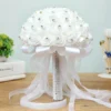 1PCS Wedding Bride Holding Flower Ring Box Ribbon Rhinestone Wedding Rose Bouquet Heart-shaped Wedding Ceremony Ring Holder - Image 7