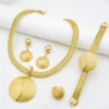 Dubai Luxury Jewelry Set Woman 18K Gold Plated Necklace Bracelet Ring Earrings Party Wedding Classic Daily Wear Party Gift - Image 2
