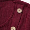 2024 Women Fall Winter Dresses Cinched Flounce High Low Knit Dress Mock Button Solid Color Long Sleeve Midi Knitted Dress - Image 6