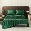 Washable Ice Silk Mattress Protector Dustproof Sheet Bedding Bed Linen Luxury Silky Champagne Flat Sheet (Without pillowcase) - Image 8