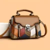 Women's Retro Rhombus Pattern Shoulder Crossbody Bag Adjustable Shoulder Strap Zipper Closure, Multi-Color Options for Daily Use - Image 6