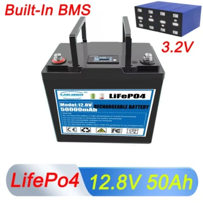 100% original 12V LifePo4 Battery Rechargeable Lithium Iron Phosphate Battery Pack 12V 50AH Built-In BMS For camping Solar Cell