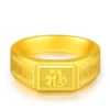 Real Gold Open Ring for Mens Bro Father Living Simple Hand Ornament Plate Gold No Fade Jewelry Gifts - Image 2