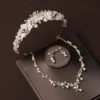 Luxury Silver Color Crystal Water Drop Bridal Jewelry Sets Rhinestone Tiaras Crown Necklace Earrings Wedding Dubai Jewelry Set - Image 18