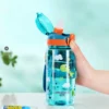 600ml Dinosaur Water Bottle For Kids Water Sippy Cup With Silicone Straw Leakproof Plastic Water Bottles Summer Kids Water Cup - Image 2