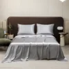 Washable Ice Silk Mattress Protector Dustproof Sheet Bedding Bed Linen Luxury Silky Champagne Flat Sheet (Without pillowcase) - Image 6