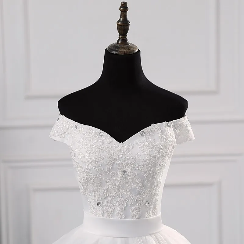 Ashley Gloria 2024 New Wedding Dresses Elegant Boat Neck Classic Lace Bridal Dress With Court Train Vestido De Noiva - Image 6