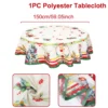 Christmas Polyester Round Tablecloth 2025 Merry Christmas Decoration For Home Xmas Gift Navidad New Year 2026 Dining Table Cover - Image 12