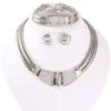 Free Shipping Gold Color Dubai African White Crystal Necklace Bracelet Earring Ring Wedding/Bride Jewelry Set - Image 6