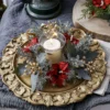 Christmas Candlestick Wreath Artificial Flowers Candle Ring Xmas New Year Table Decoration Candle Holder Garland - Image 3