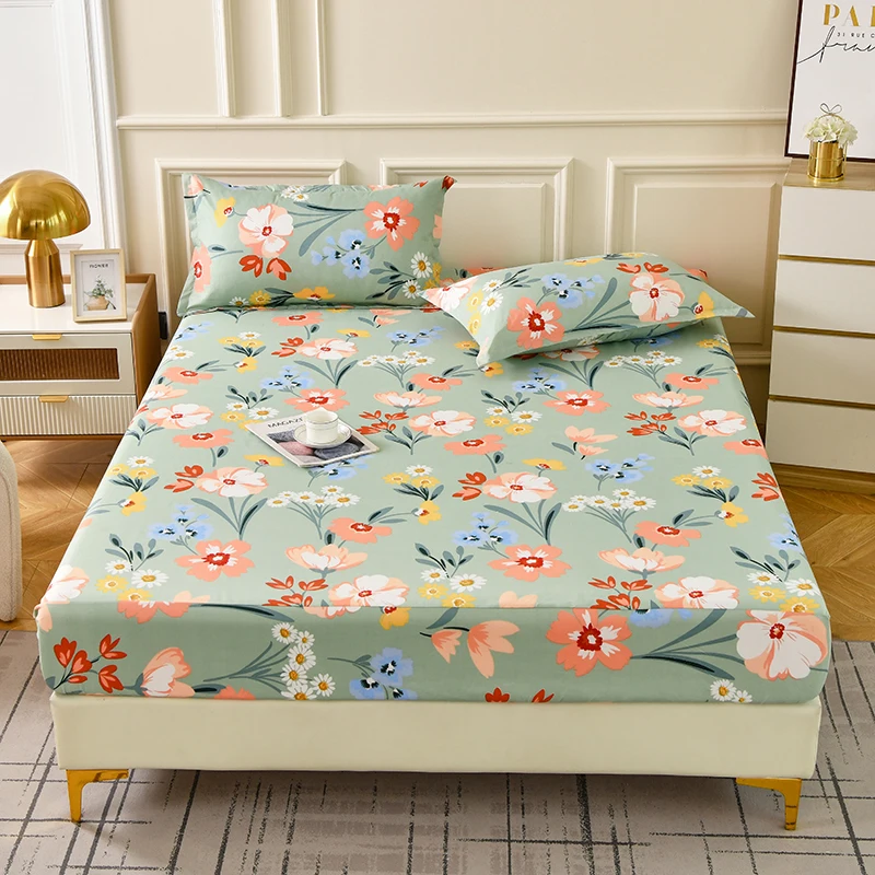 Flower Printed Fitted Bed Sheets Reactive Printed sabanas cama matrimonial Single/Queen/King Mattress Cover Double Bedsheets - Image 11