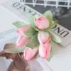 6Pcs Silk Tulip Bouquet Powder Vase for Home Party Festive Decoration Diy Wedding Decorative Wreath Christmas Artificial Flowers - Image 15