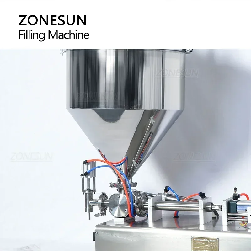 ZONESUN ZS-DTGT1P Automatic Honey Cream Filling Machine Pneumatic Viscous Liquid Chili Sauce Gel Peanut Butter with Conveyor - Image 3