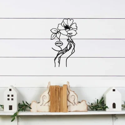 Elegant Woman Theme Decor Wall Art Decorations, Indoor Livingroom Black Classic Room Decor Wall decor metal wall hanging