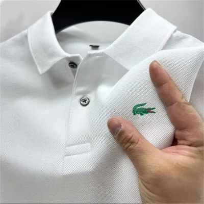 2025 Summer New Men's Outdoor Sports Golf Polo Shirt Flip Collar Street Casual Top Business High Quality Breathable Top