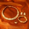 2024 Hot Selling Women's Gold Jewelry Fashion Necklace Bracelet Earrings Ring Accessories Personalized Christmas Gift - Image 3
