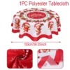 Christmas Polyester Round Tablecloth 2025 Merry Christmas Decoration For Home Xmas Gift Navidad New Year 2026 Dining Table Cover - Image 14