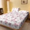 1 Simple modern Plant Flower printed matte Fitted Sheet, bedroom printed bed cover, bedding (excluding pillowcases) - Image 7