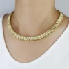 2025 New Gold Color Herringbone Snake Chain Bracelet Necklace 10mm CZ Stones Choker Hop Hip Rapper Fashion Women Jewelry Set - Image 4