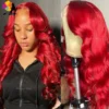 13x6 Burgundy Body Wave Lace Front Human Hair Wigs for Black Women 99J Red Lace Frontal Wigs 13x4 Transparent Lace Front Wig - Image 9