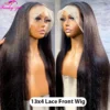 13x6 Straight Lace Front Wig Brazilian Straight Human Hair Wigs 4x4 Transparent Lace Closure Frontal Wigs For Women 180% Demsity - Image 4