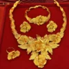 Fashion Dubai 24K Gold Color Jewelry Set for Women Nigeria Wedding Necklace Earrings Bracelet Ring Bridal Jewellry Accessories - Image 3