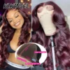 Pre Everything 13x6 HD Lace Front Wig 99J Burgundy Glueless Pre Cut Lace Body Wave Wigs Human Hair Wigs Brazilian Hair For Women - Image 5
