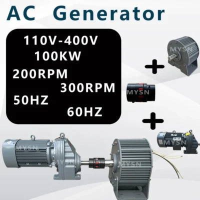 3 Phase AC Current Generator 110V-400V Magnetic Low RPM Low Noise 50KW 80KW 100KW Permanent Magnetic Generator Homeuse