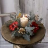 Christmas Candlestick Wreath Artificial Flowers Candle Ring Xmas New Year Table Decoration Candle Holder Garland - Image 5