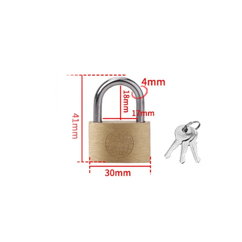 Copper Padlock Small Locks for Luggage Case Locker Home Improvement Hardware 20mm 25mm 30mm 40mm 50mm Include 3Keys - Image 9