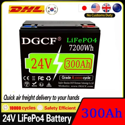 24V 🔋12000Wh 500Ah LiFePO4 Lithium Battery, Built-in 200A BMS, Rechargeable Battery, for RV/Camper, Solar, Marine, Overland/V