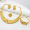 Dubai 18K Gold Plated Jewelry Set Woman Necklace Bracelet Ring Earrings Party Wedding Classic Daily Wear Party Gift - Image 2