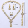 Fashion Jewelry Sets Dubai Gold Color Jewelry Luxury Design 18K Gold Plated Necklace Earrings Bracelet Ring - Image 2